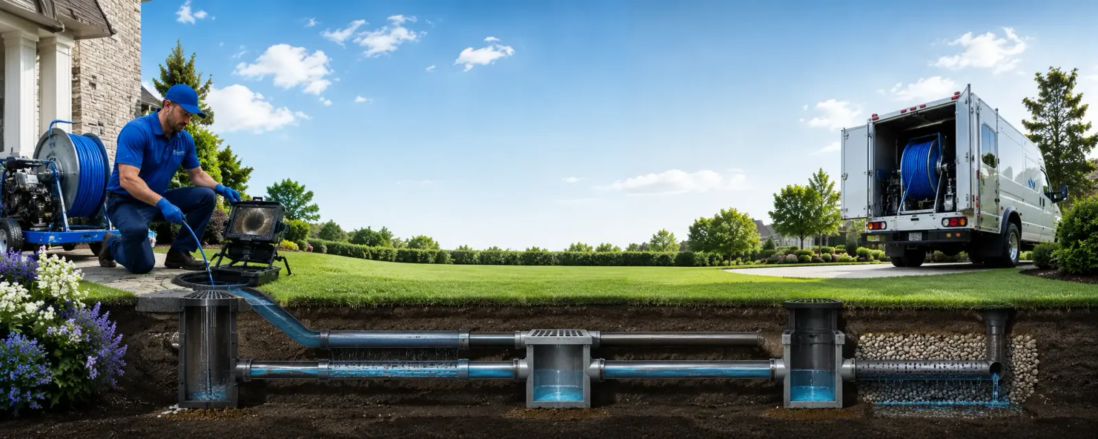 Outdoor drain cleaning information for Long Bottom, OH